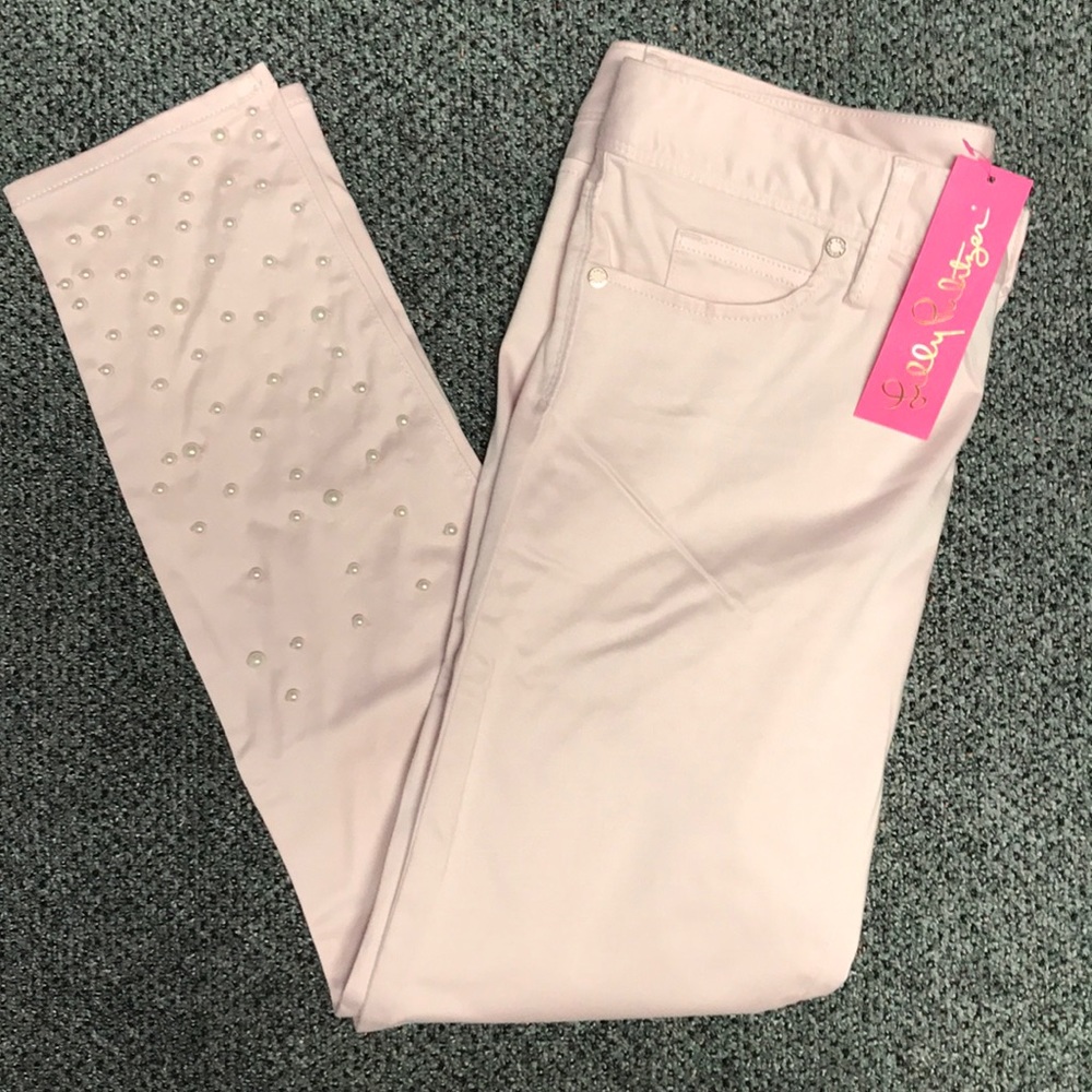 NWT Lilly Pulitzer Worth Skinny Pink Fizz Pants